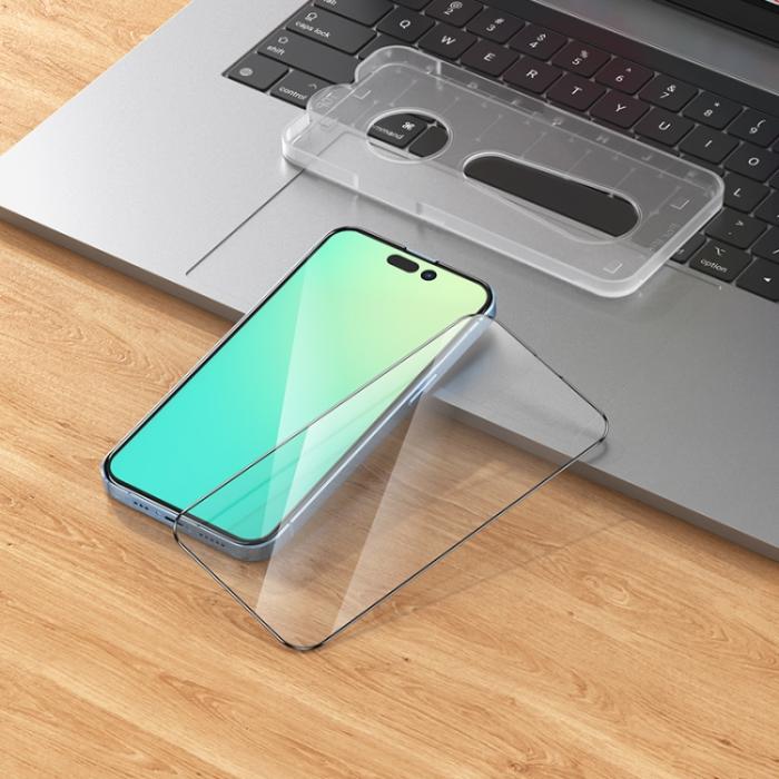 Bild 5, HOCO iPhone 14 Pro Skärmskydd Ez Fit Heltäckande Härdat Glas