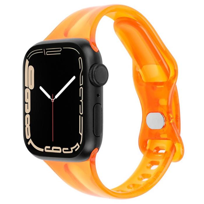 Bild 2, Apple Watch 42/44/45/49mm CrystalFlex TPU Armband Orange
