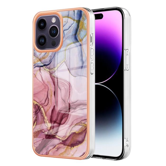 Bild 1, iPhone 16 Pro Max Skal TPU Marmor Roséguld