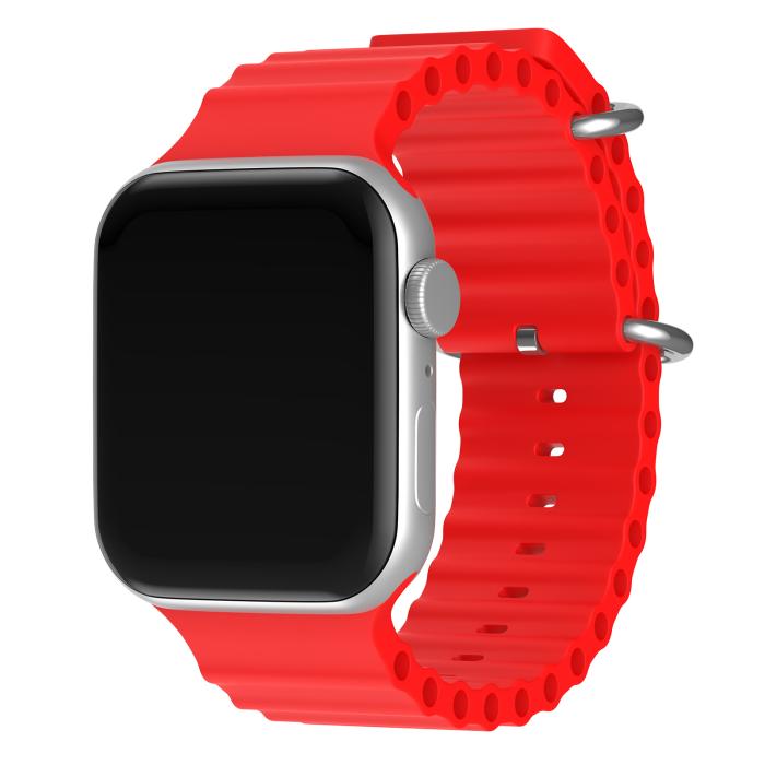 Bild 2, Apple Watch 41/40/38 mm Armband Ocean Wave Röd