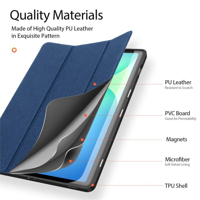 Bild 6, DUX DUCIS Galaxy Tab S10 FE Plus Fodral DOMO Tri-Fold Blå