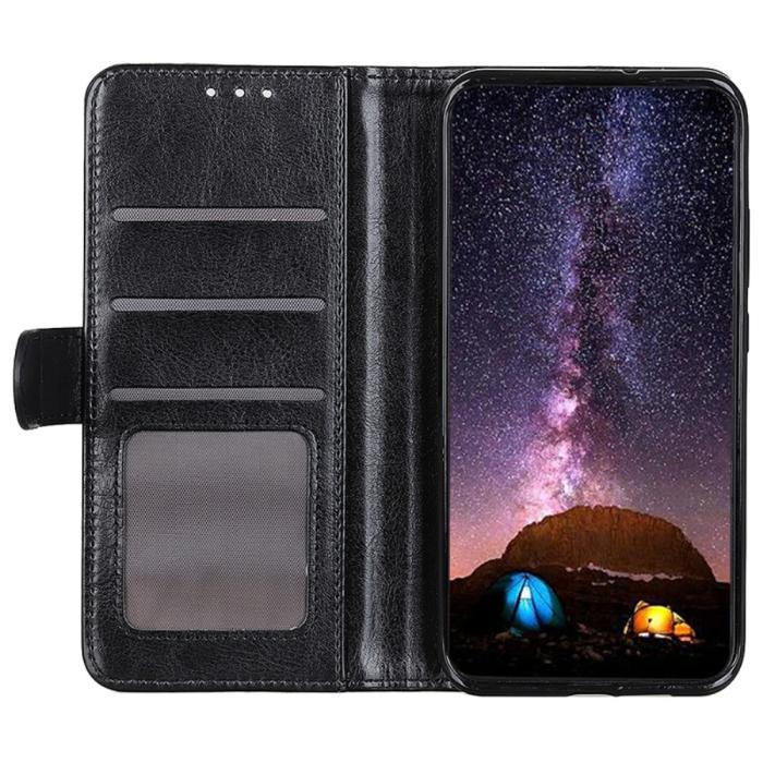 Bild 2, Samsung Galaxy S24 Fodral Crazy Horse Läder Svart