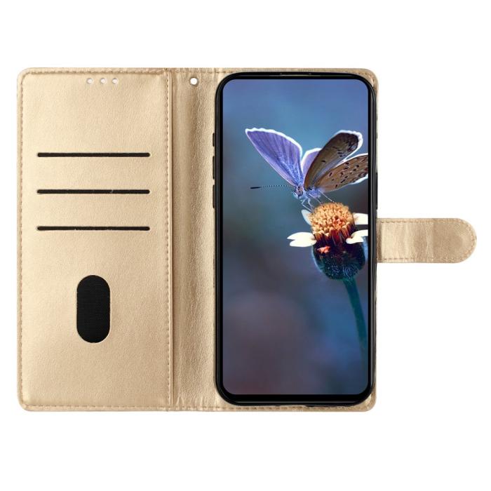 Bild 2, Samsung Galaxy S26 Ultra Fodral Med Blommigt Tryck Läder Guld