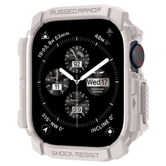 Bild 2, Spigen Apple Watch 11/10 46 mm Skal Rugged Armor Dune Beige