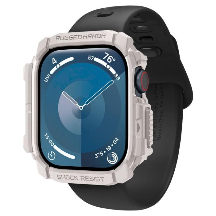 Bild 3, Spigen Apple Watch 11/10 46 mm Skal Rugged Armor Dune Beige