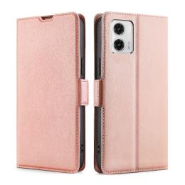 Motorola Moto G73 5G Fodral Slim Läder Roséguld