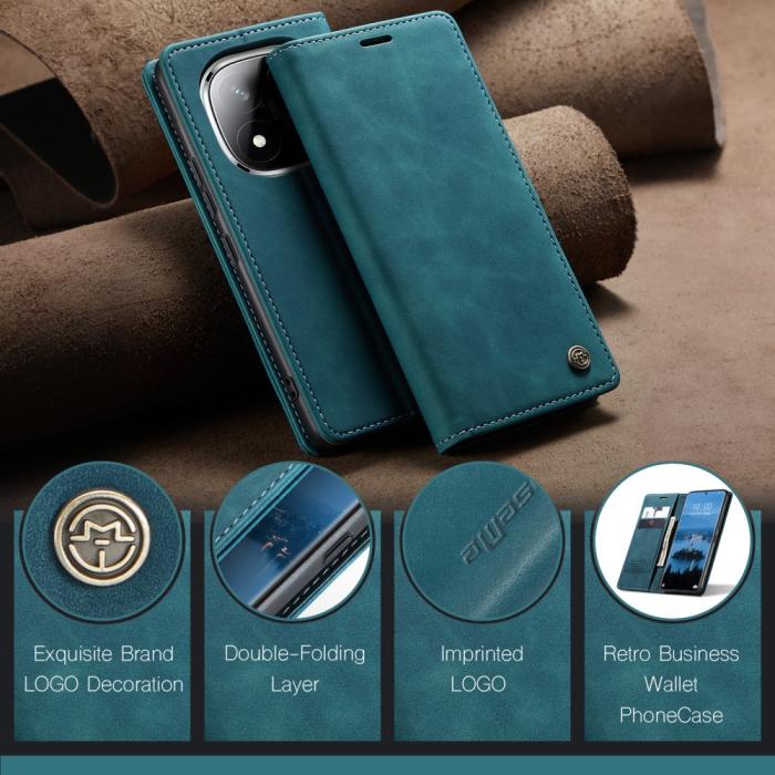 Bild 5, CASEME Redmi Note 14 Pro/Pro Plus 5G Fodral Flip Retro Läder
