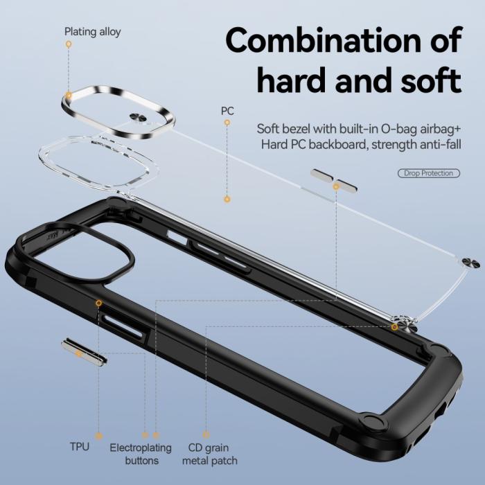 Bild 3, iPhone 15 Skal Shockproof Hybrid Armor Svart