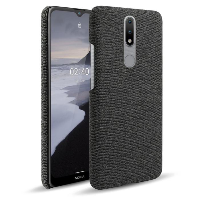 Bild 1, Nokia 2.4 - Tygbelagt Textur Skal - Svart