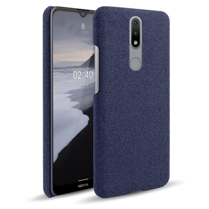 Bild 1, Nokia 2.4 - Tygbelagt Textur Skal - Blå