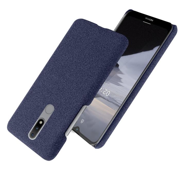 Bild 2, Nokia 2.4 - Tygbelagt Textur Skal - Blå