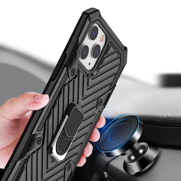 Bild 2, iPhone 12 Pro Max - Shockproof Tyre Ring Skal - Svart