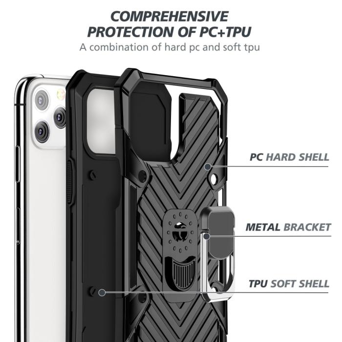 Bild 4, iPhone 12 Pro Max - Shockproof Tyre Ring Skal - Svart