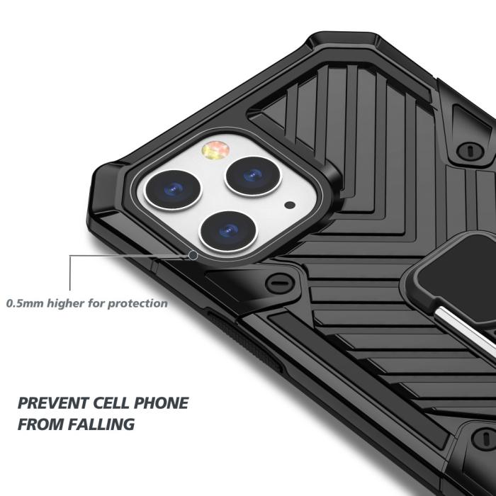 Bild 5, iPhone 12 Pro Max - Shockproof Tyre Ring Skal - Svart