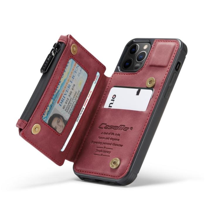 Bild 5, iPhone 12 Pro Max - CASEME Skal med Plånboksfunktion - Vinröd