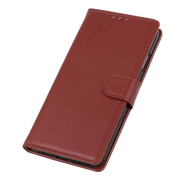 Bild 4, Xiaomi Mi 11 - Litchi Läder Fodral - Brun