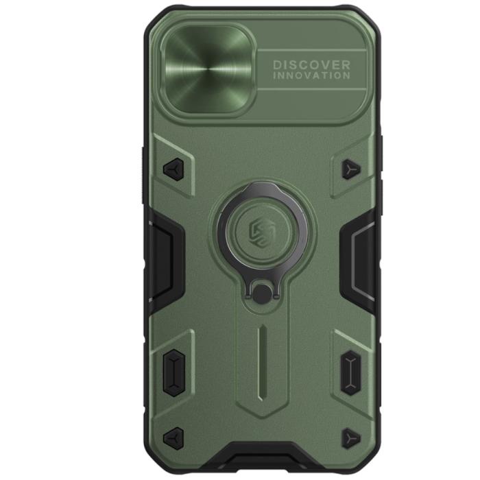 Bild 2, iPhone 13 - NILLKIN CamShield Armor Hybrid Ring Skal - Grön