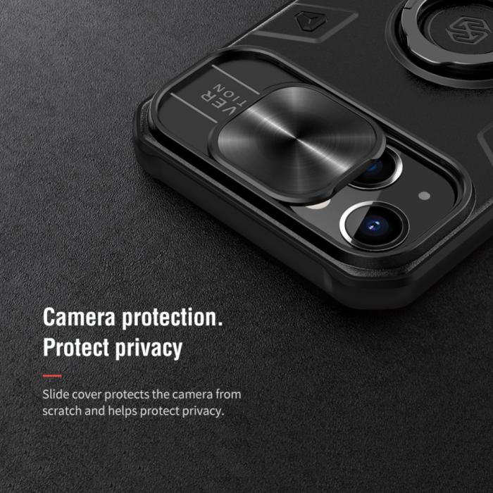 Bild 3, iPhone 13 - NILLKIN CamShield Armor Hybrid Ring Skal - Grön