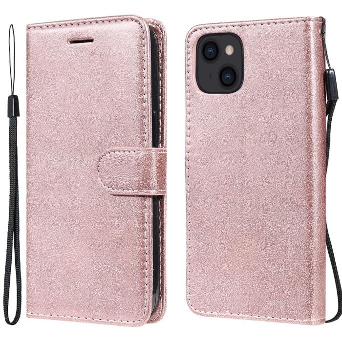 Bild 1, iPhone 13 - Solid Plånboksfodral - Roséguld