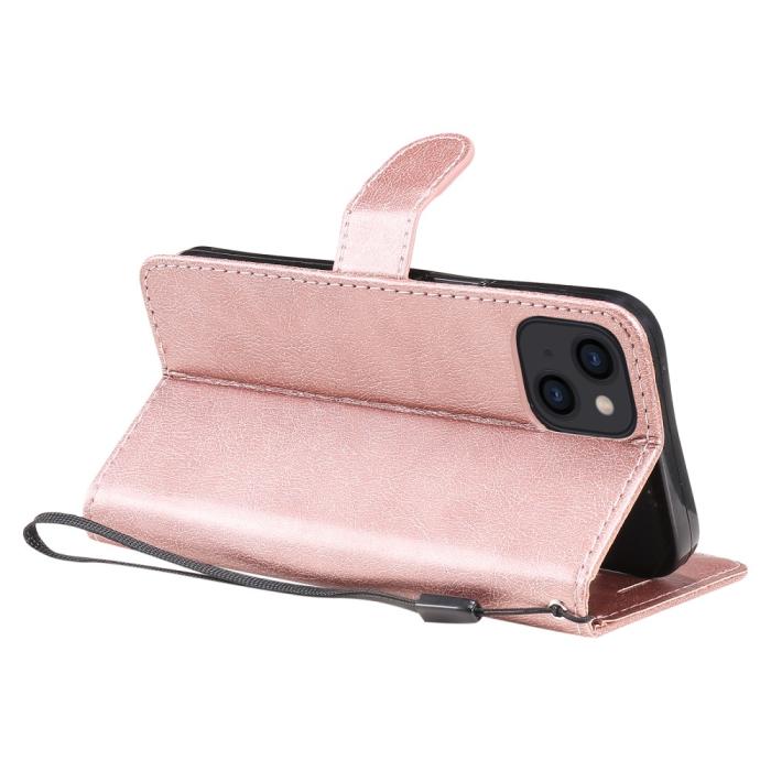 Bild 5, iPhone 13 - Solid Plånboksfodral - Roséguld