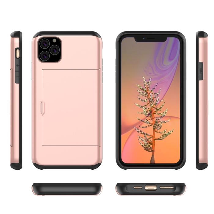 Bild 2, iPhone 11 - Hybrid skal med kortfunktion - Roséguld