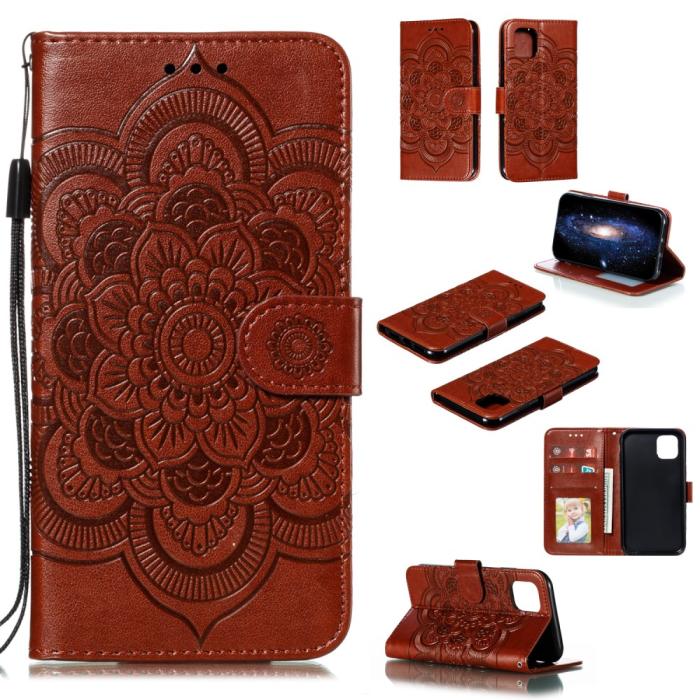 Bild 1, iPhone 11 - Sun Mandala Plånboksfodral - Brun