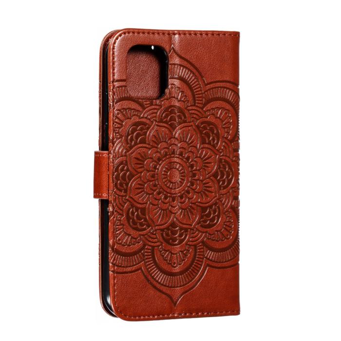 Bild 4, iPhone 11 - Sun Mandala Plånboksfodral - Brun