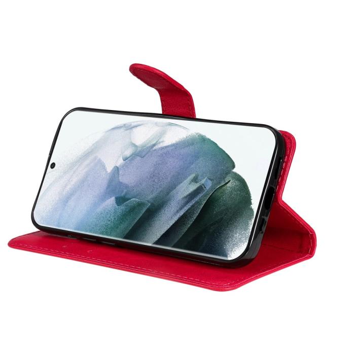 Bild 5, Samsung Galaxy S22 Ultra Fodral Läder Röd
