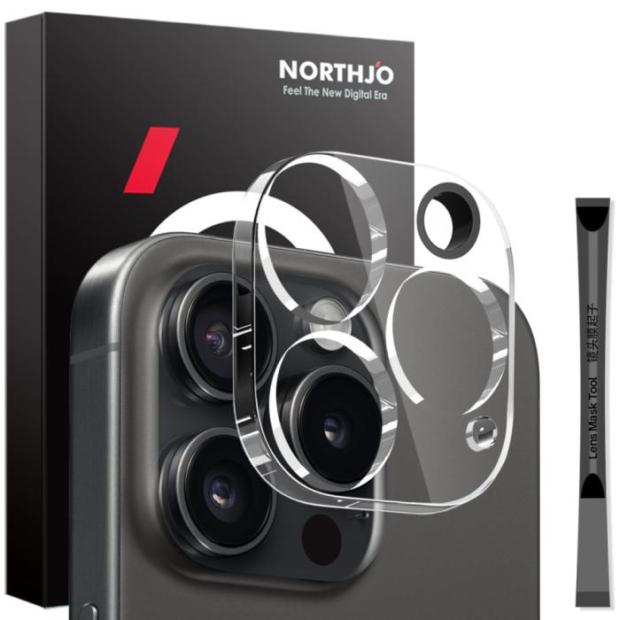 Bild 1, NORTHJO iPhone 15 Pro/15 Pro Max Linsskydd Transparent