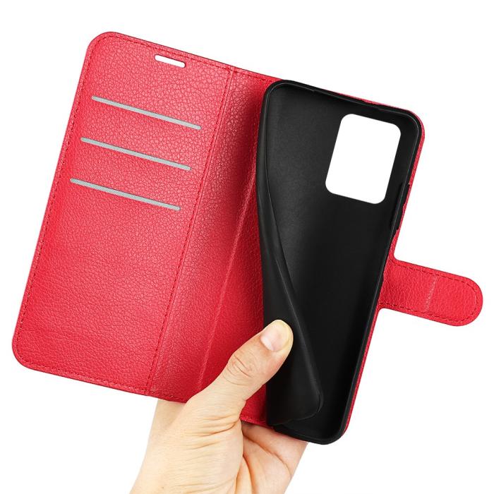 Bild 4, Xiaomi Redmi Note 12 Pro 5G Fodral Litchi Läder Röd