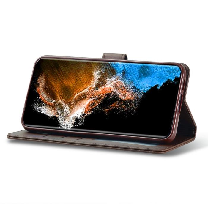 Bild 3, LC.IMEEKE Samsung Galaxy S23 Plus Fodral Läder Brun