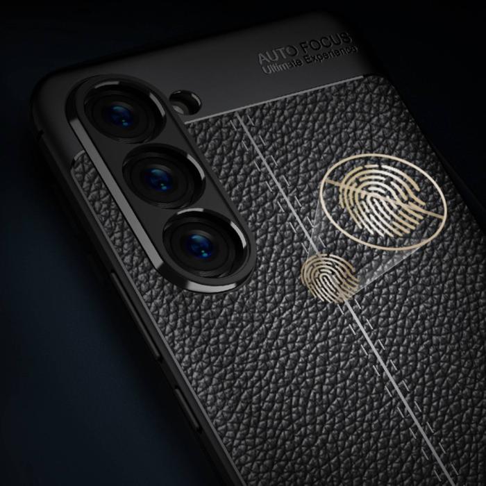 Bild 5, Samsung Galaxy S23 Skal Litchi Textur Blå
