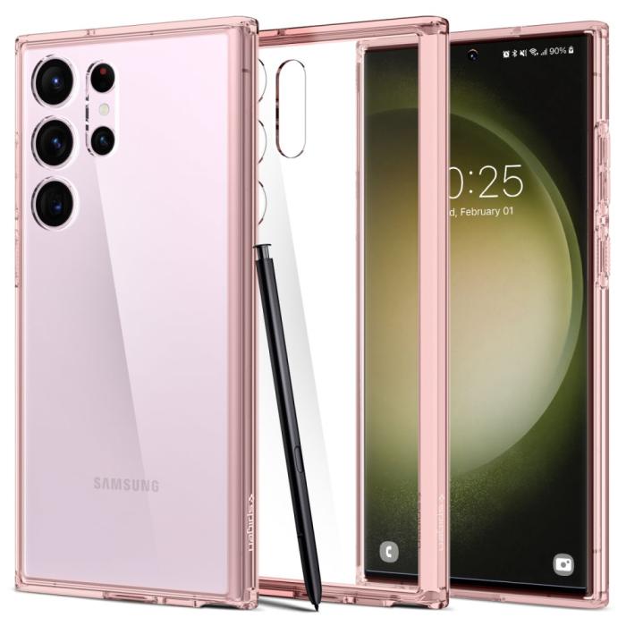 Bild 1, Spigen Galaxy S23 Ultra Skal Ultra Hybrid Crystal Rosé