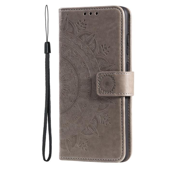 Bild 2, Motorola Moto G71 Fodral Mandala Läder Grå