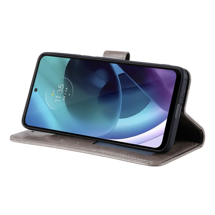 Bild 5, Motorola Moto G71 Fodral Mandala Läder Grå