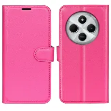 Xiaomi Redmi 14C Fodral Litchi L&auml;der Rosa