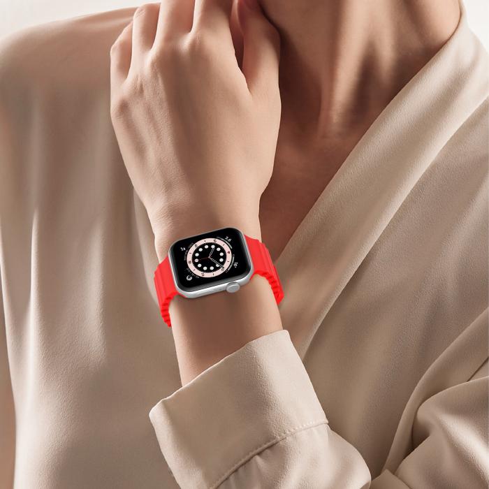 Bild 6, Apple Watch 41/40/38 mm Armband Ocean Wave Röd