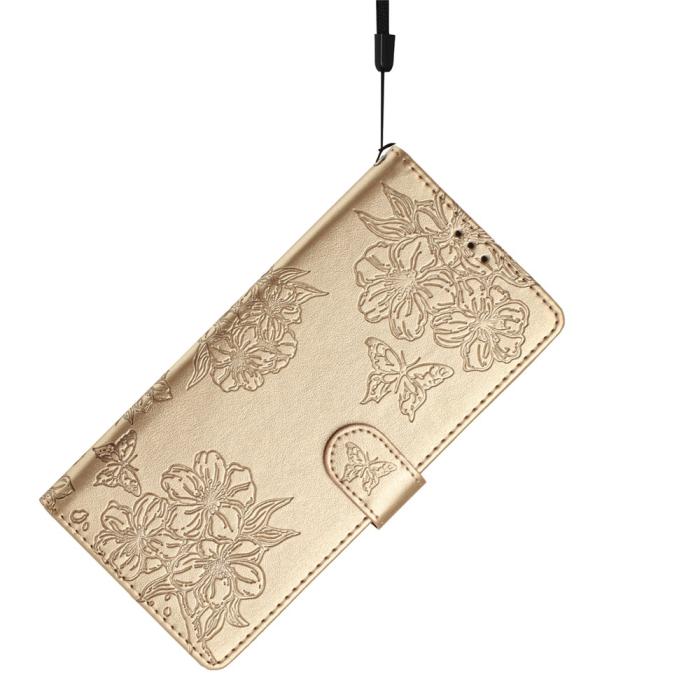 Bild 4, Samsung Galaxy S26 Ultra Fodral Med Blommigt Tryck Läder Guld