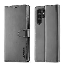 LC.IMEEKE Samsung Galaxy S26 Ultra Fodral L&auml;der Gr&aring;