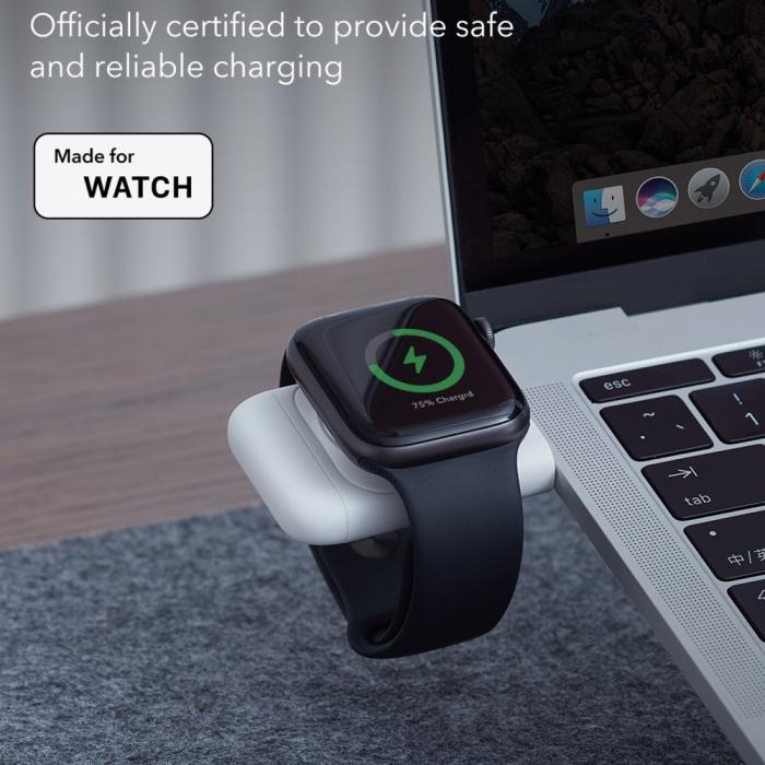 Bild 3, ESR Apple Watch Magnetisk Trådlös Laddning USB-C Vit