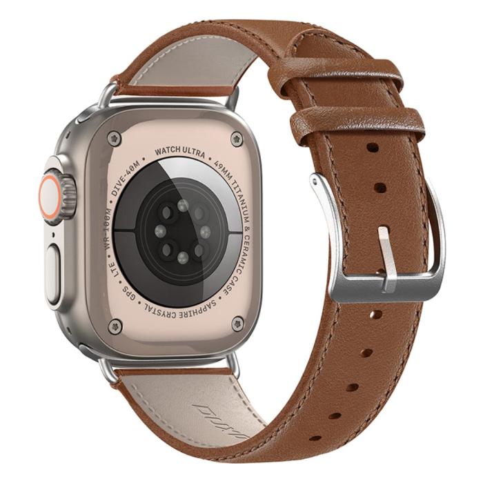 Bild 1, DUX DUCIS Apple Watch 42/44/45/49 mm Armband Äkta Läder