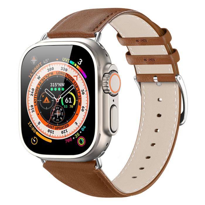 Bild 2, DUX DUCIS Apple Watch 42/44/45/49 mm Armband Äkta Läder