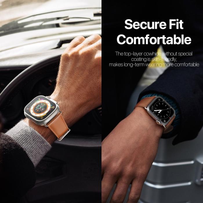 Bild 3, DUX DUCIS Apple Watch 42/44/45/49 mm Armband Äkta Läder