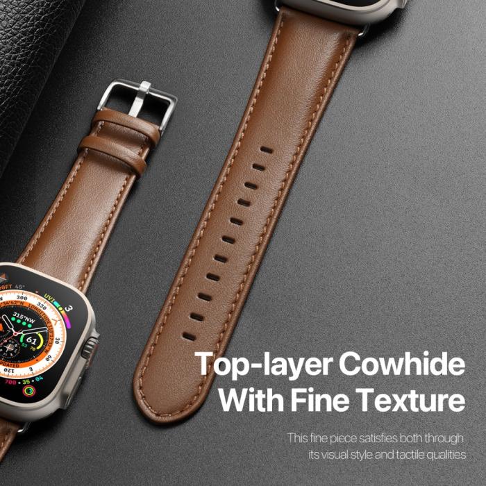 Bild 4, DUX DUCIS Apple Watch 42/44/45/49 mm Armband Äkta Läder