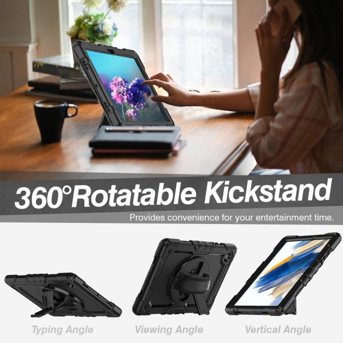 Bild 2, Galaxy Tab A8 10.5 Skal Shockproof Hybrid Kickstand Strap