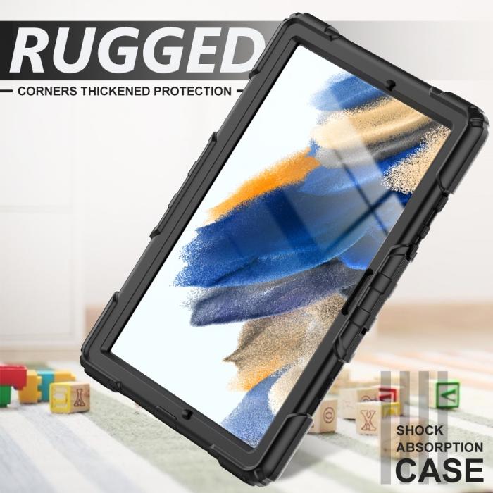 Bild 4, Galaxy Tab A8 10.5 Skal Shockproof Hybrid Kickstand Strap