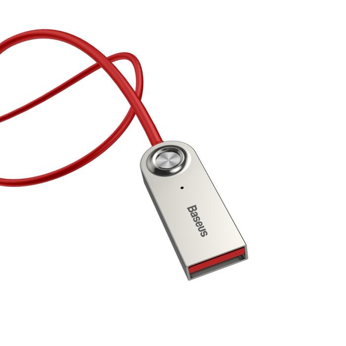 Bild 2, Baseus Bluetooth Till 3.5 mm AUX Adapter Kabel - Röd