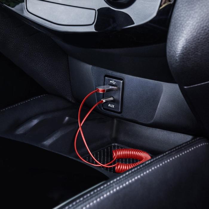 Bild 5, Baseus Bluetooth Till 3.5 mm AUX Adapter Kabel - Röd