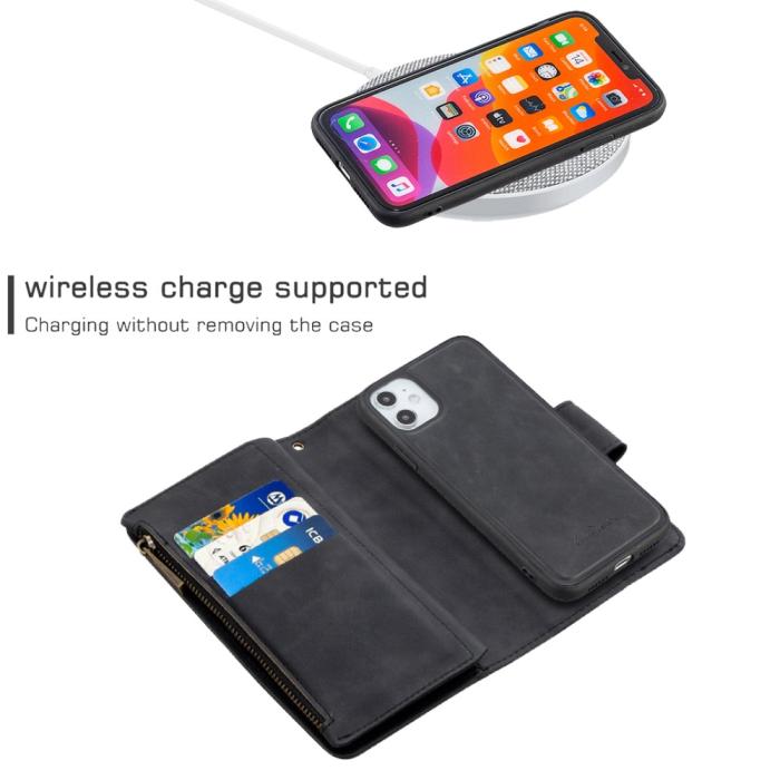 Bild 4, iPhone 11 - 2in1 Multifunktionellt Magnet Fodral - Svart