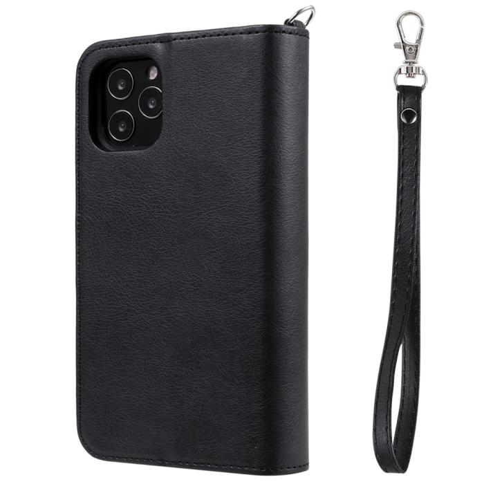 Bild 5, iPhone 12 / 12 Pro - 2in1 Magnet Skal / Plånboksfodral - Svart